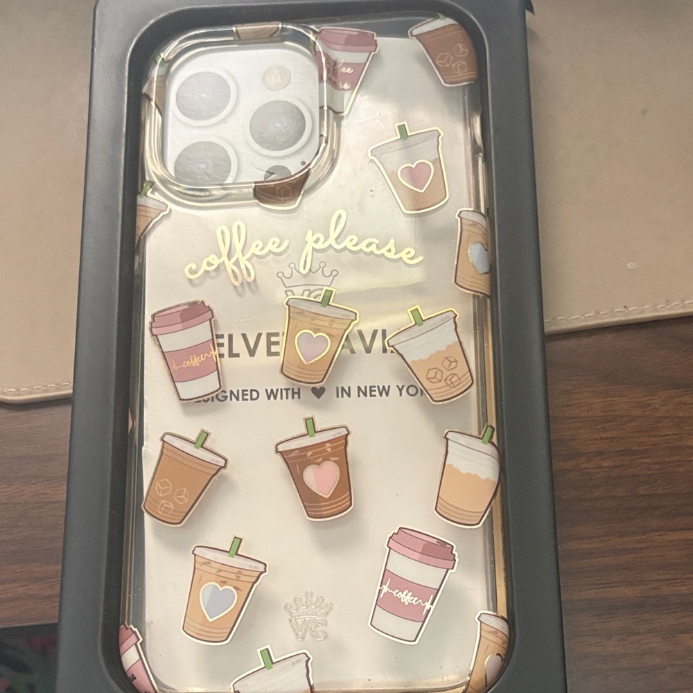 Velvet Caviar Coffee Please Phone Case - Pink and Brown IPhone 14 Pro Max